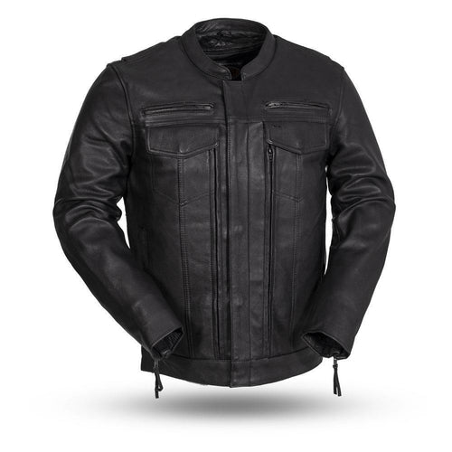 The Raider - Men's Motorcycle Leather Jacket (Black)