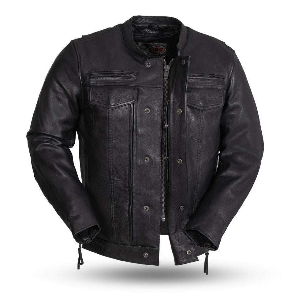 The Raider - Men's Motorcycle Leather Jacket (Black)