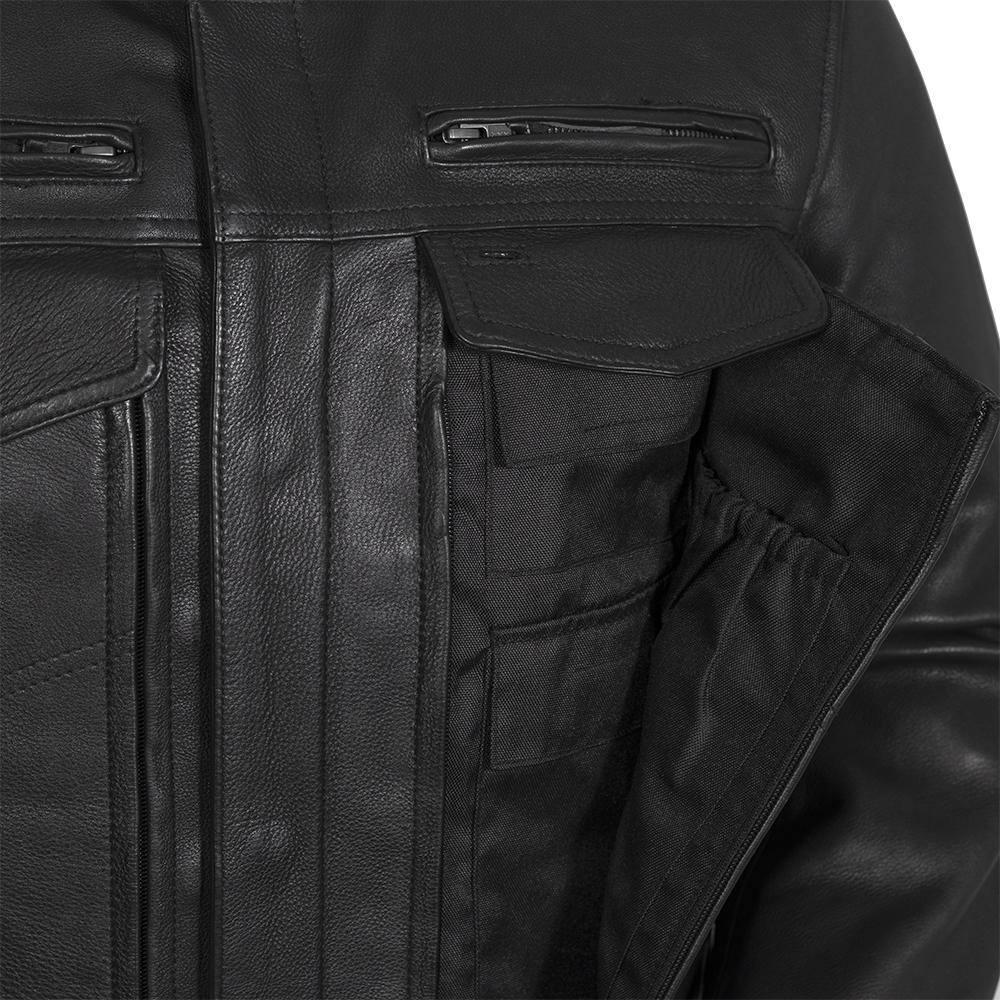 The Raider - Men's Motorcycle Leather Jacket (Black)