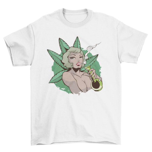 Woman smoking bong t-shirt