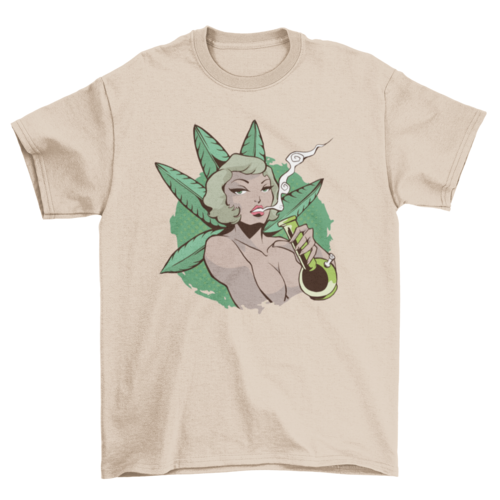 Woman smoking bong t-shirt