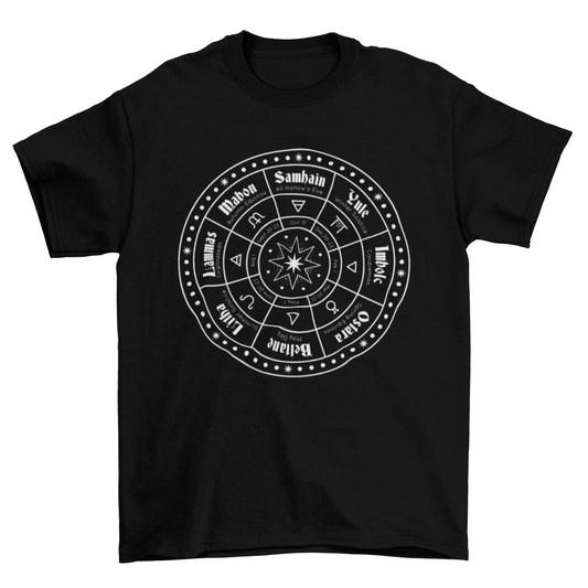 Awesome Dark Wicca Cult Pagan Calendar esoteric Halloween T-shirt