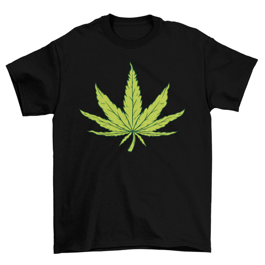 Hemp Leaf Illustration T-shirt