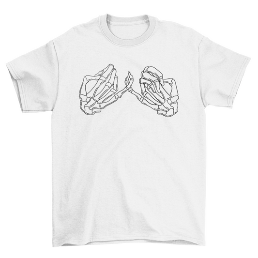 Hand skeleton pinky promise t-shirt