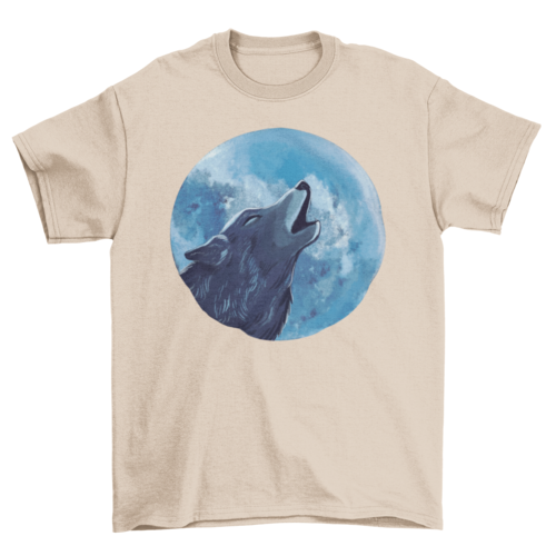 Wolf howling illustration t-shirt