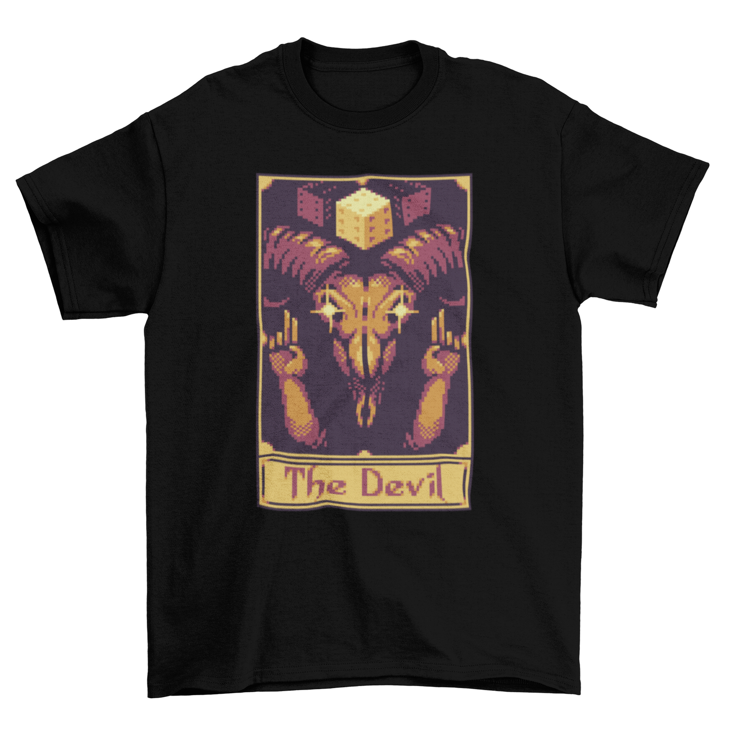 Pixel tarot card devil t-shirt