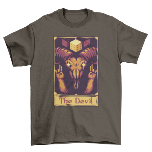 Pixel tarot card devil t-shirt