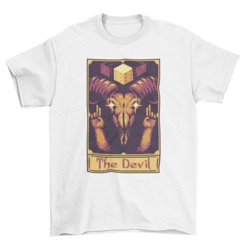 Pixel tarot card devil t-shirt