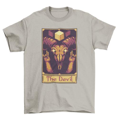 Pixel tarot card devil t-shirt