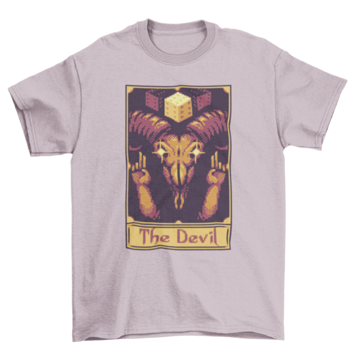 Pixel tarot card devil t-shirt