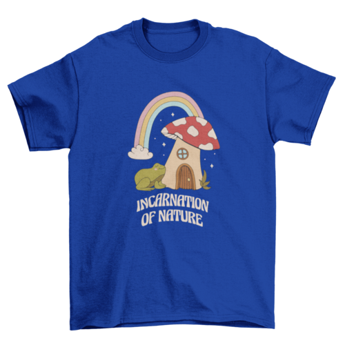 Mushroom house and frog t-shirt