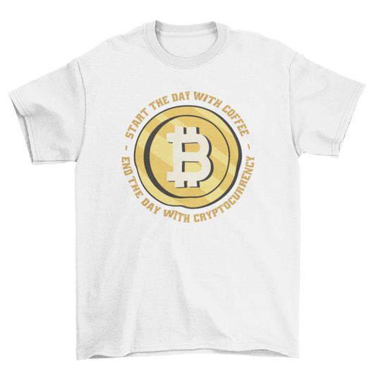 Coffee and cryptocurrency t-shirt