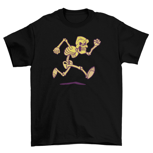 Funny running skeleton t-shirt