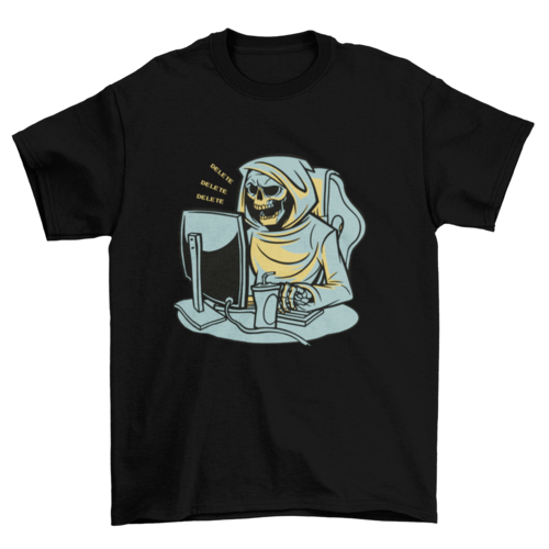 Grim Reaper working from home t-shirt