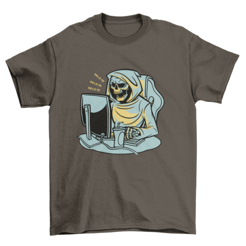 Grim Reaper working from home t-shirt