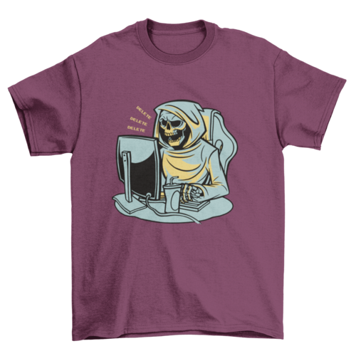 Grim Reaper working from home t-shirt