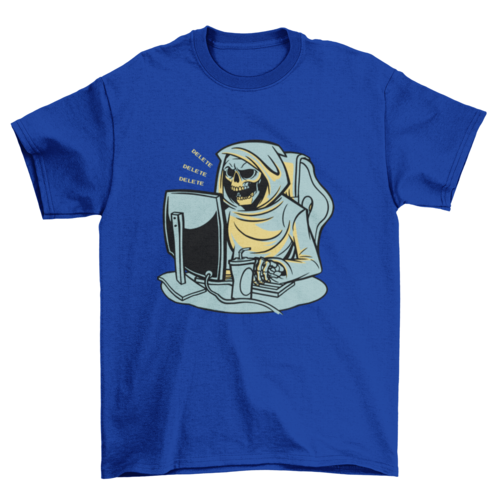 Grim Reaper working from home t-shirt