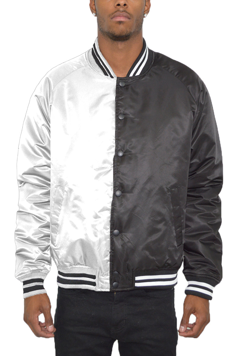 Two Tone Varsity Bomber Jacket